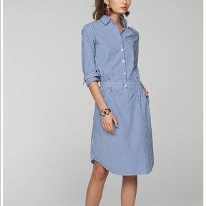 Banana Republic Blue Pinstripe Shirtdress